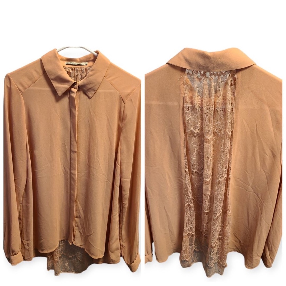 Chloe K  Women Orange Long Sleeve Blouse